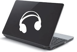 Laptop Sticker Headphones Yellow