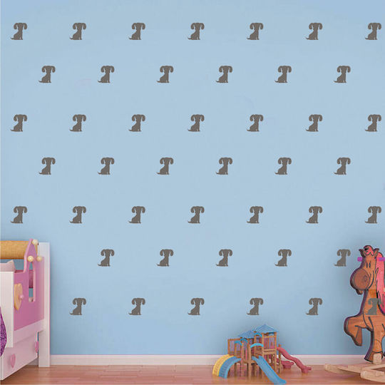 Mini Set Αυτοκόλλητα Τοίχου Σκυλάκια Καφέ