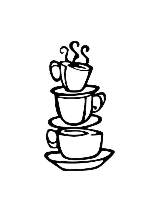 Wallity Wanddekoration Silhouette Kaffee Schwarz aus Metall 75x40cm