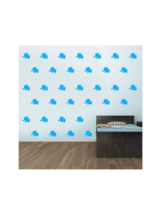 Mini Set Αυτοκόλλητα Τοίχου Ελεφαντάκια Κόκκινο
