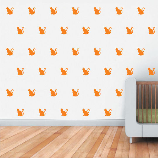 Mini Set Wall Stickers Dark Blue Kittens