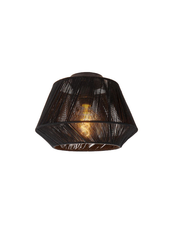Lucide Lightning Flush Ceiling Mount Light Black with Socket E27