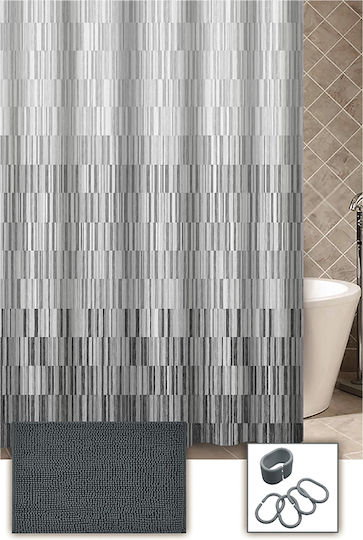 Ionion Perdea de Baie 180x180cm Grey Prints