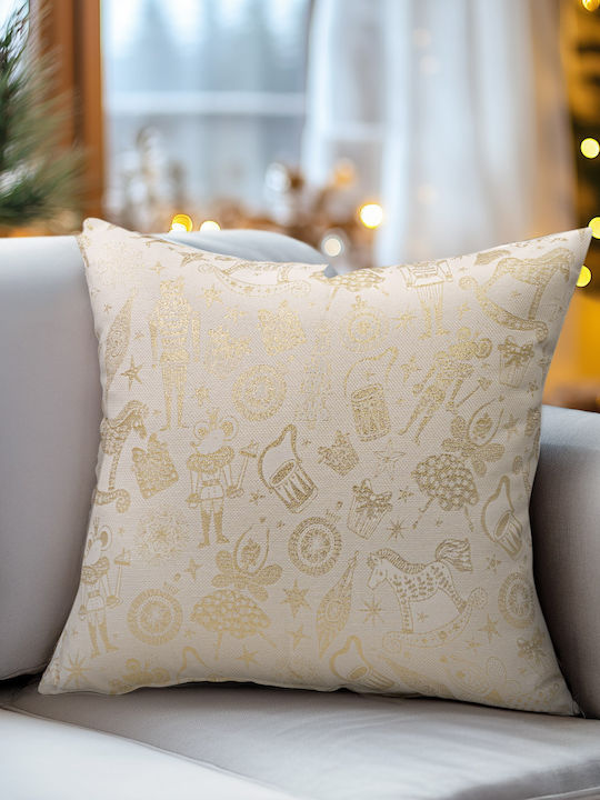 Beauty Home Beauty Home Christmas Decorative Pillow Square Gold 45x45cm