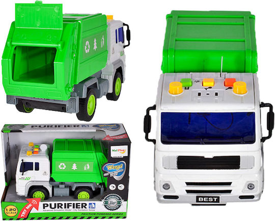 Interaktiver umweltfreundlicher LKW Idealstore Grüner Sauberer LKW Maßstab 1:20 Abmessungen 18,0 x 10,0 x 10,0 cm Ausgestattet mit einem funktionalen Container, der kreative fröhliche Unterhaltung bietet