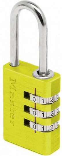 Master Lock Aluminum Padlock Brass Combination 20mm Yellow 1pcs