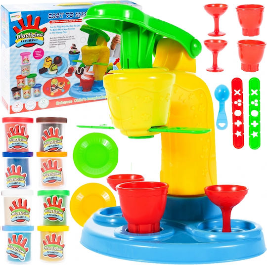 Idealstore Junior Aparat de Înghețată Desert Dimensiuni 19.5 X 17.5 X 12.5 Cm Dezvoltă Abilități Artistice Gândire Creativă Imaginație Complet Echipat 8 Accesorii Specifice