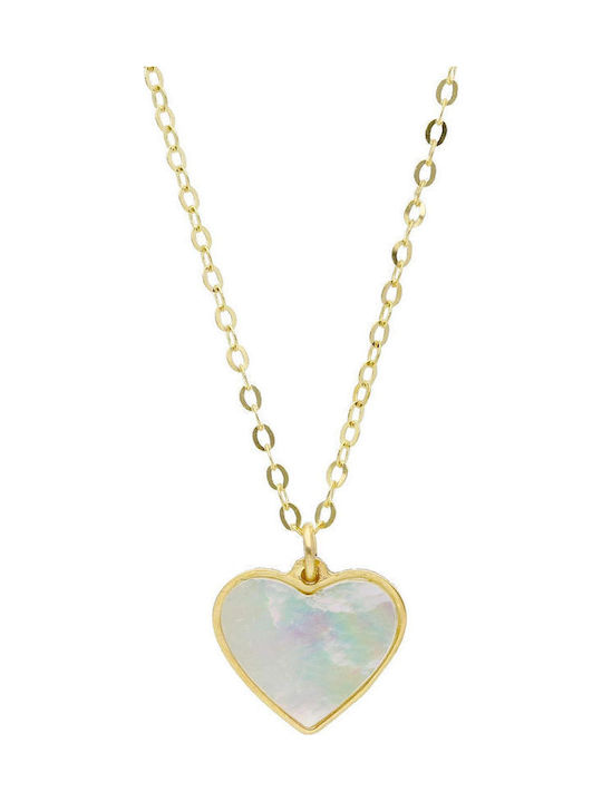 Mentzos Necklace with design Heart from Gold