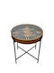 Round Side Table Glass Matte Gold Black M64xD64xH67cm