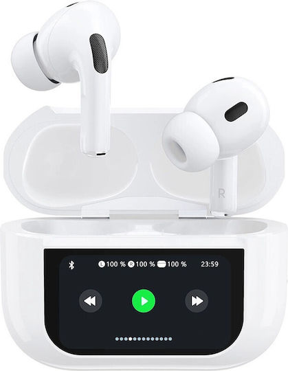 Dudao U19 In-ear Bluetooth Handsfree Ακουστικά με Θήκη Φόρτισης Λευκά
