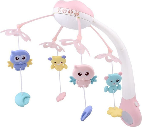 Crib Carousel Remote Control 500 Melodies Color White Pink