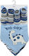 Dimcol Bandana Fabric with Button Sky Blue 5pcs