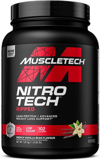MuscleTech Nitro-Tech Ripped Πρωτεΐνη Ορού Γάλακτος Χωρίς Γλουτένη με Γεύση French Vanilla Bean 1.8kg