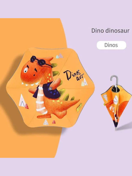 Childrenland Kinderregenschirm Gebogener Handgriff Orange 96cm