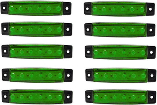 Lămpi Volum LED pentru Camion IP66 Verde 12V 10 Bucăți – OEM