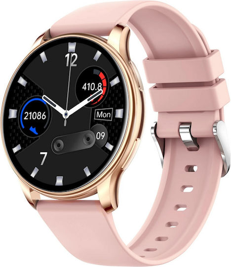Oppos Smartwatch Idealstore 1.32 Inch Hd Screen Call Text App Notifications Water Resistant Heart Rate Monitor Sleep Menstrual Cycle Tracker Body Temperature Multi-sport Compatible Ios Android Gold