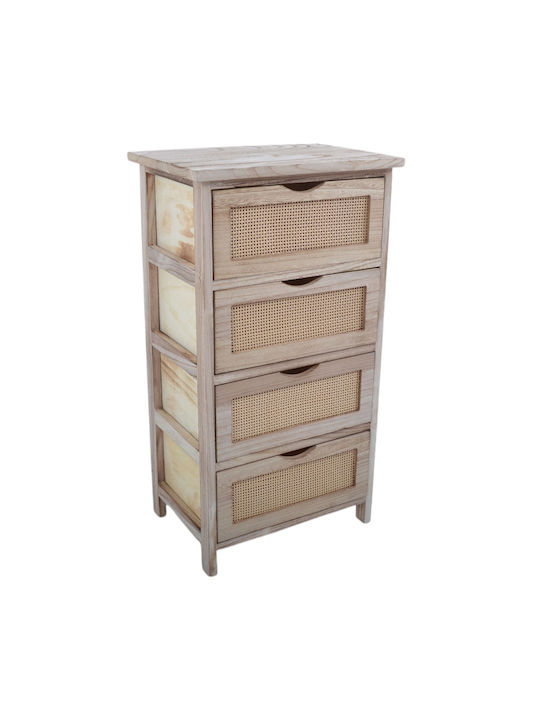 Drawers Storage Wooden with 4 Drawers L40xW29xH73cm