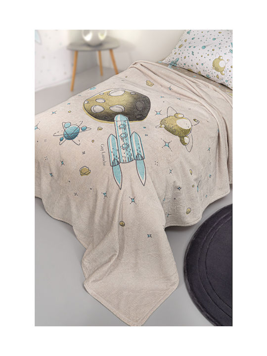 Guy Laroche Blanket Velvet Meteor Light Blue, Ecru 220x160cm