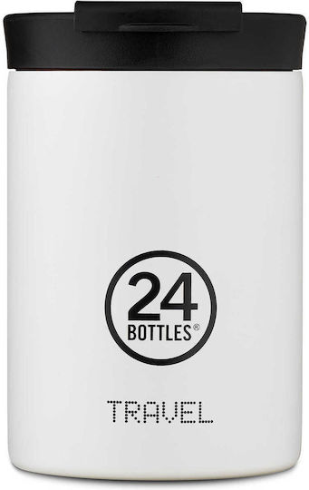 24Bottles Travel Tumbler Glass Thermos Stainless Steel 350ml Ice White