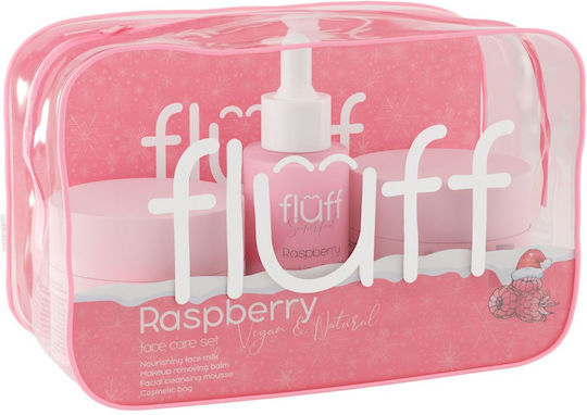 Fluff Face’s Best Care Skin Care Set for Moisturizing & Facial Cleaning Raspberry 3pcs