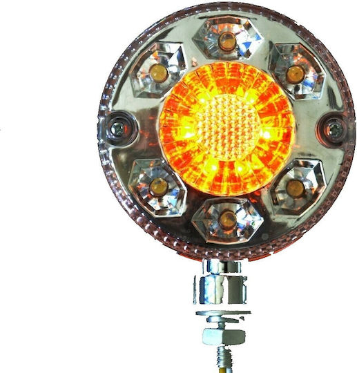 Side Marker Light 28 LED Chrome Rim 24v Amber Earring Type