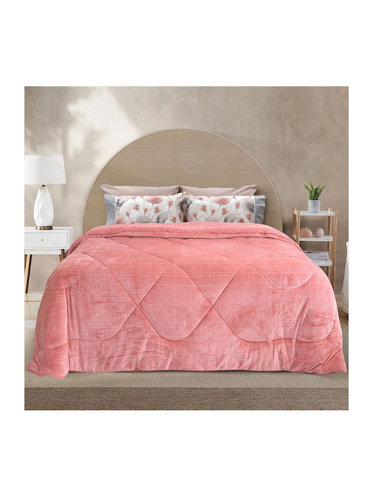 Lino Home Duvet Cover Queen 220x240cm Dania Old Pink