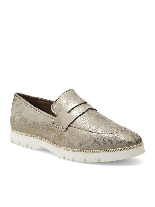 Damen Mokassins in Gold Farbe