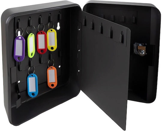 Key Storage Box Idealstore Made Iron Lock Contains 30 Color-coded Identifiers That Can Be Engraved Stickers 1-30 2 Access Keys Mounting Kit Included Graphite Color