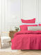 Ariete Cotton Duvet Cover Set 240x260cm Super King with 2 Pillowcases Red Magenta/Fuchsia