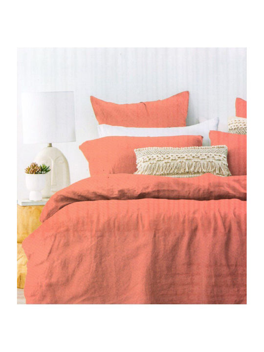 Ariete Duvet Cover Set Cotton Queen with 2 Pillowcases 240x260 Peaches