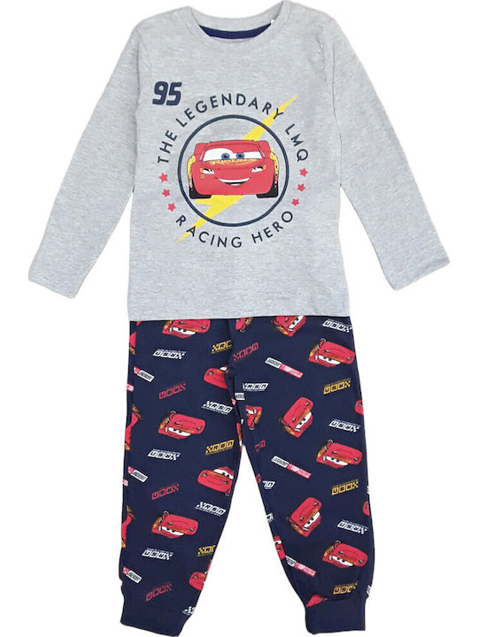 Disney Pijama pentru copii De iarnă Din bumbac Grey Blue Racing Car