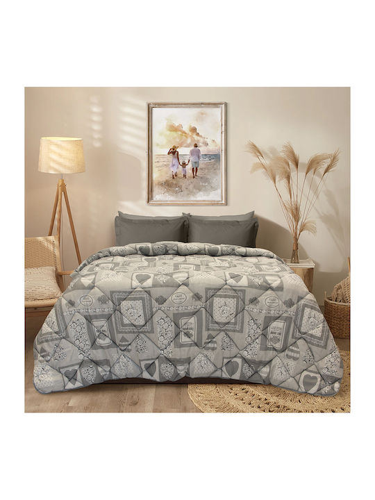 Lino Home Bettdecke Großes Doppelbett 220x240cm Clavel Gray 350 GSMGsm