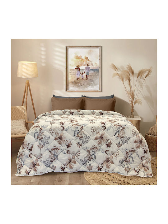 Lino Home Пухено Куинсайз 220x240бр Marigold Бежов 350 г/м²Gsm