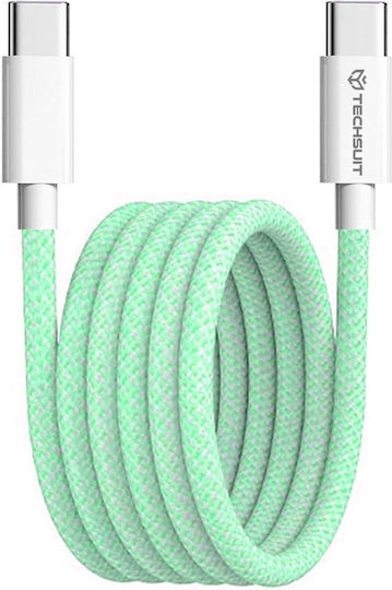Techsuit Pcb114d USB 2.0 Cable USB-C male - USB-C 60W Πράσινο 1m
