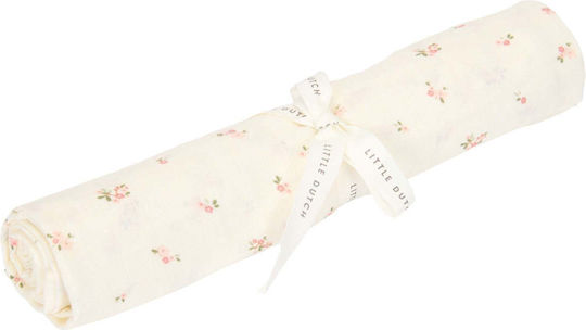 Little Dutch Fairy Blossom Swaddle Blanket from Muslin Ecru 120x120cm