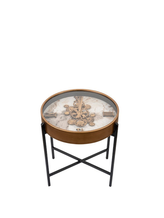 Round Metal Side Table Gold Matte Beige 51x51.5x57 cm
