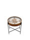 Round Metal Side Table Gold Matte Beige 51x51.5x57 cm