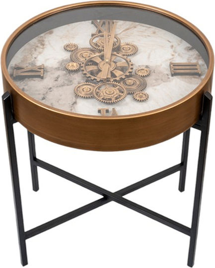 Round Metal Side Table Gold Matte Beige 51x51.5x57 cm