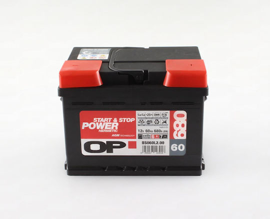 Baterie Op Agm Start&st Power 12v 60a 680cca 242x175x190 Dx