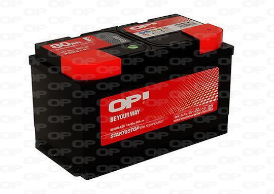 Battery Op Efb Start&st Power 12v 80a 800cca 315x175x190 Dx-open Parts-be080l4.00