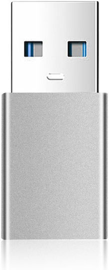 Fixed KF2341366 Конвертор USB-A мъжки към USB-C женски Сив
