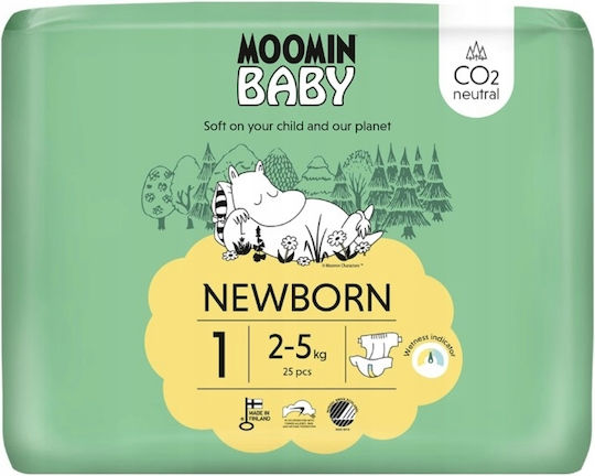 Moomin Πάνες με Αυτοκόλλητο No. 1 για 2-5kg 25τμχ
