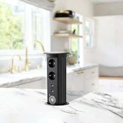 Vichema Pop-up Smart Rise Socket Built-in Countertops Furniture Office Smart Charging From Tempered Glass Aluminum Alloy 1x Bluetooth Speaker Tower Eu Socket Usb-c Vichema Pop-up Smart Rise Socket Built-in Countertops Furniture Office Smart Charging From Tempered Glass Aluminum Alloy 1x Bluetooth Speaker Tower Eu Socket Usb-c