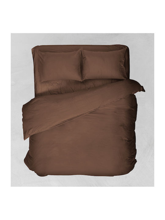 Viopros Duvet Cover Queen 220x240 Basic Chocolate