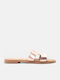 Women's Flat Sandals in Gold Color