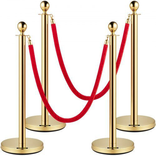 Velvet Ropes & Gold Posts Vevor 1.5m 4pcs Tdzqthrsglzj4238fv0
