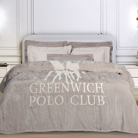Greenwich Polo Club 3490 Κουβέρτα Fleece Μονή 160x220εκ. Taupe