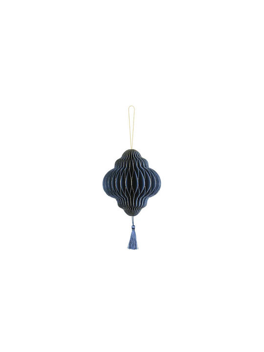 Christmas Ornament Lantern Honeycomb Blue