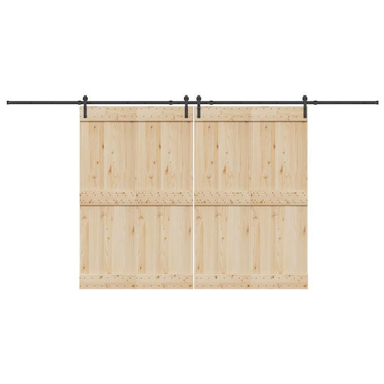 vidaXL Sliding Door Mechanism for Middle Door 427cm Black