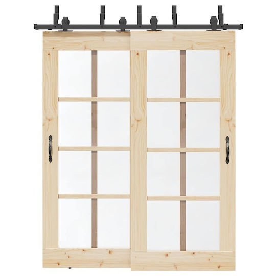 vidaXL Μηχανισμός Συρόμενης Μεσόπορτας 183cm Μαύρος